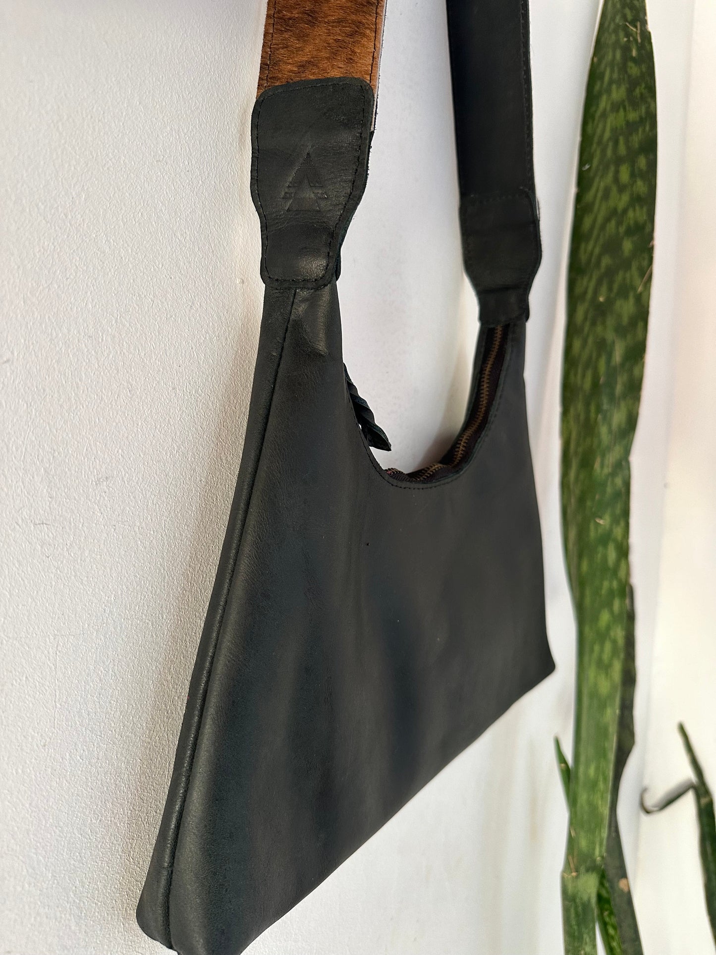 Rango Purse - Dark Green and Hair on Hide