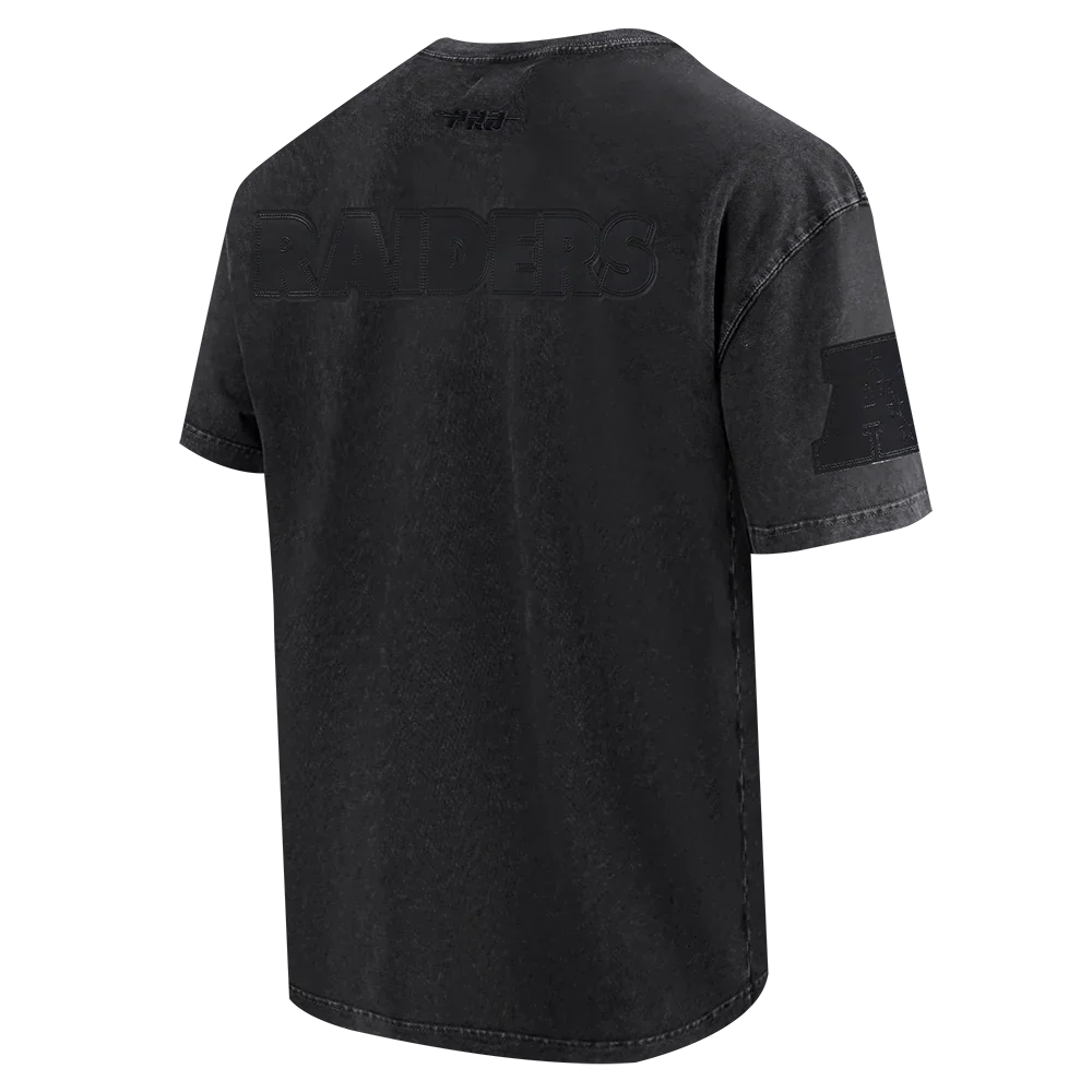 Pro Standard Raiders All-Over Logo Tee - Washed Black