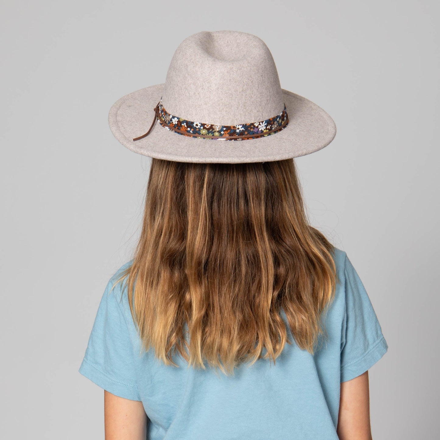 Fedora with Floral Cotton Band