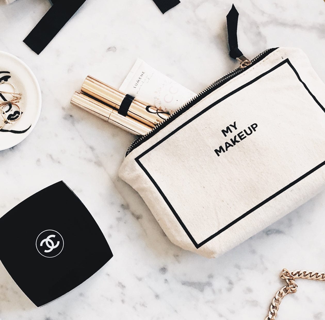 My Makeup Pouch, Coated Lining, Cream - Osadia Concept Store