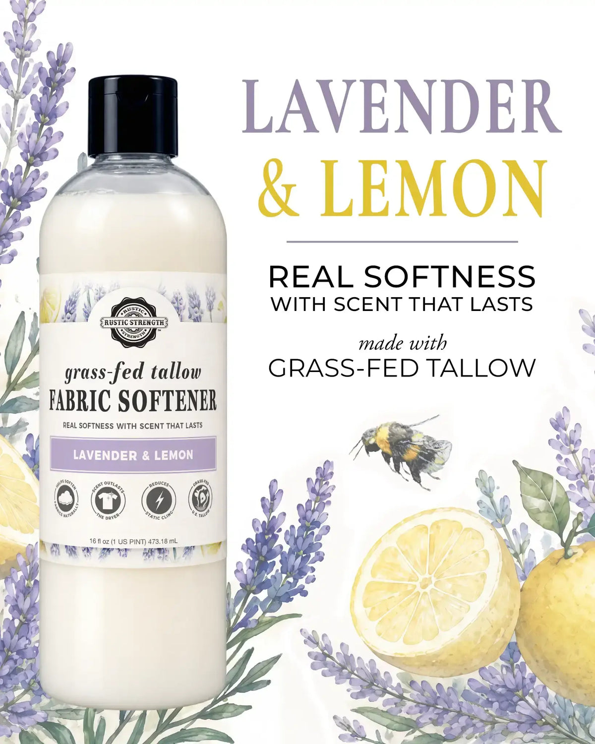 Tallow Fabric Softener | Lavender & Lemon