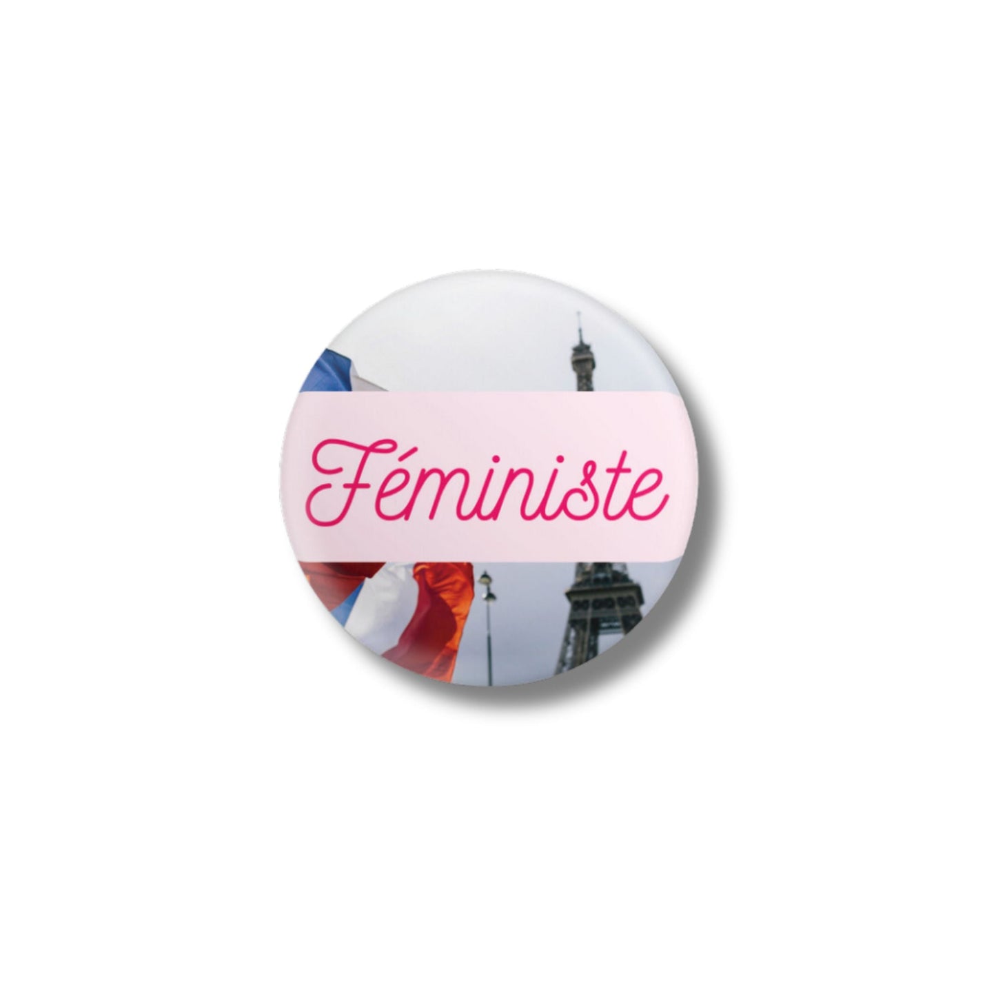 Féministe 1.25" Pinback Button | Feminist Pinback Badge with French Theme