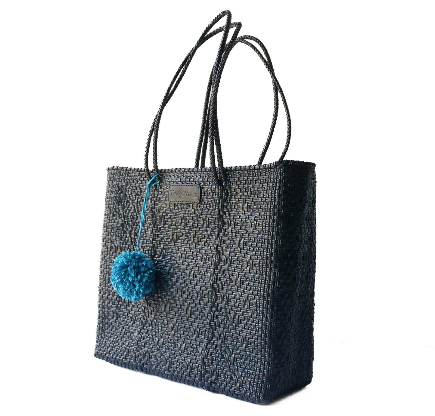 All Black Woven Tote