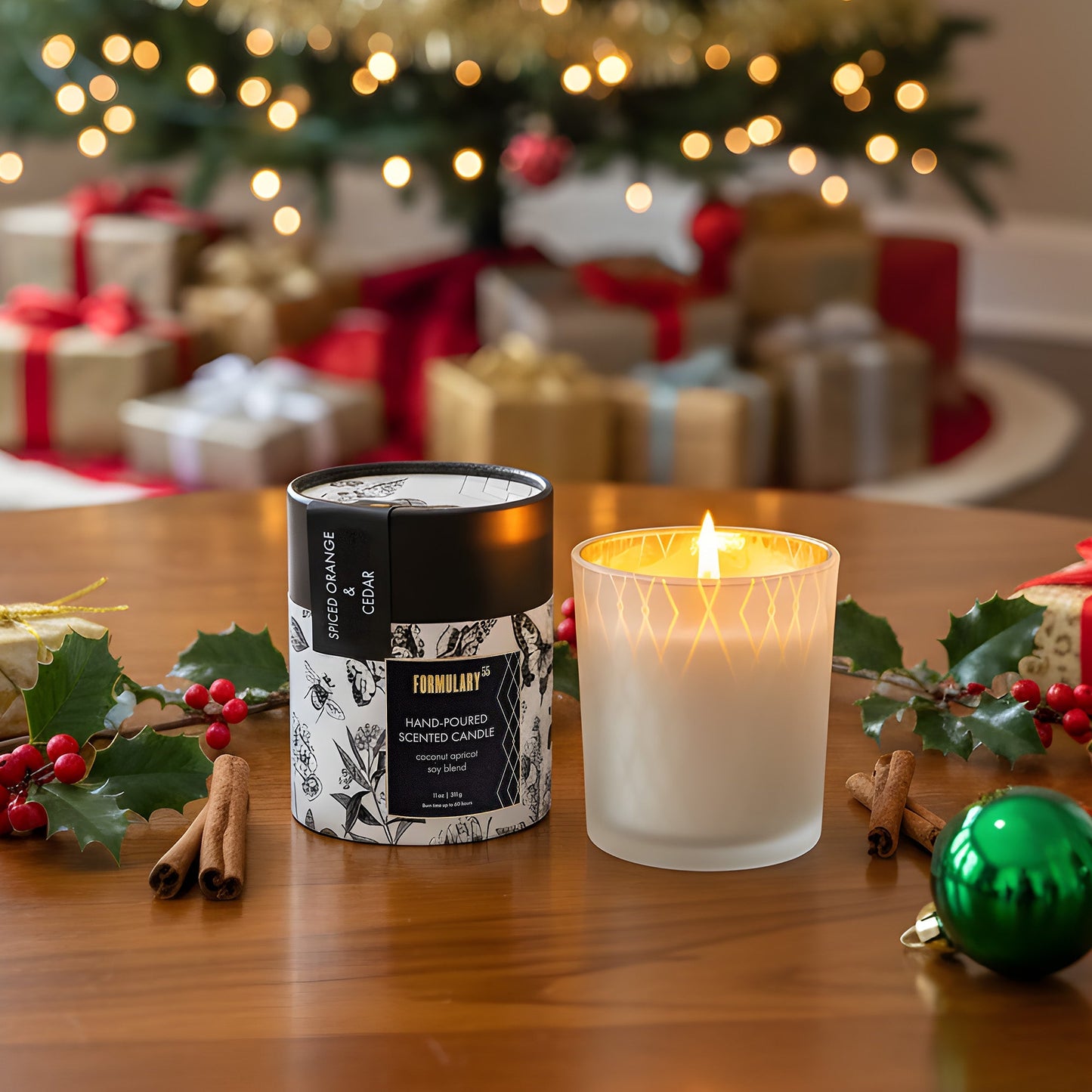 Spiced Orange & Cedar Holiday/Christmas Glow Candle