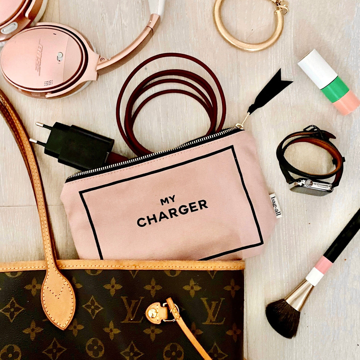 Charger Pouch – Pink/Blush