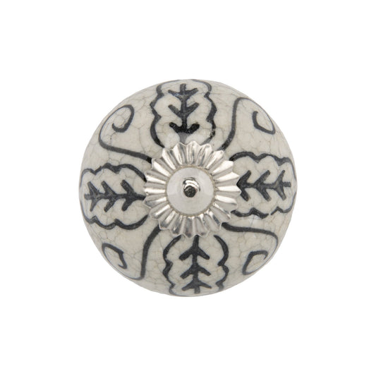Chambal Gardens Painted Leaf Ceramic Knob Set