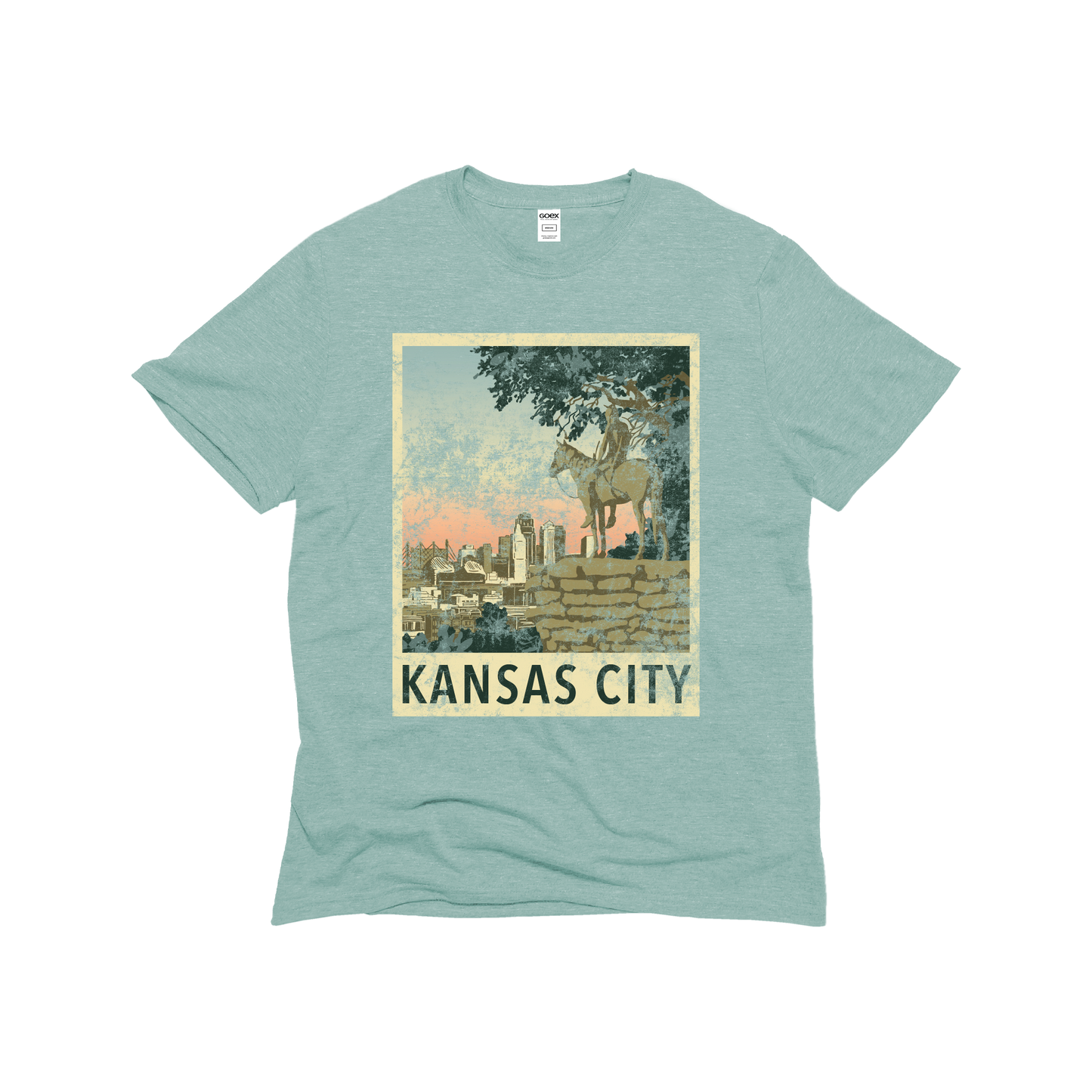 Kansas City Travel Poster Unisex Eco-Triblend Tee - Osadia Concept Store