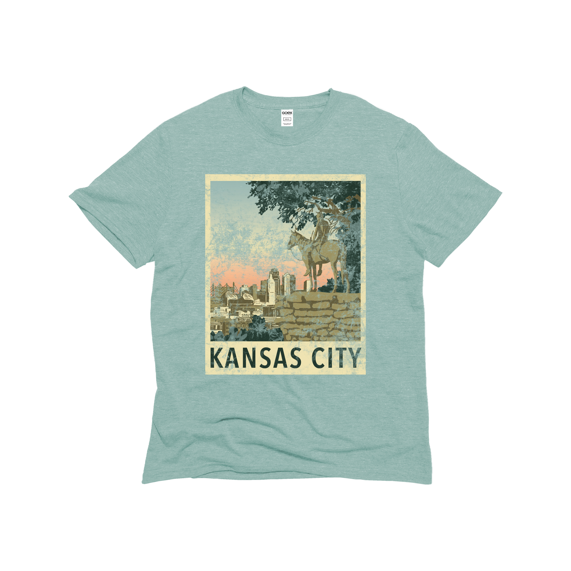 Kansas City Travel Poster Unisex Eco-Triblend Tee - Osadia Concept Store