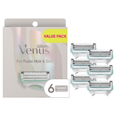 Venus for Pubic Hair & Skin Women's Razor Blade Refills 6ct - Imperfect Box