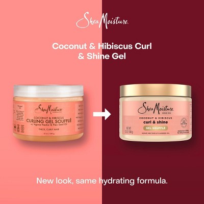 SheaMoisture Coconut and Hibiscus Curling Gel For Thick Curly Hair 12oz - Impefect Container
