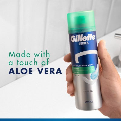 Gillette Series Sensitive Soothing with Aloe Vera Men's Shave Gel 7oz/2pk - New