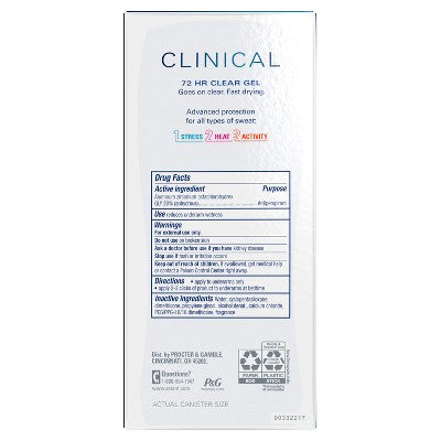 Secret Clinical Strength Clear Gel Clean Lavender 2.6oz - Imperfect Box