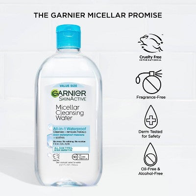 Garnier SkinActive Micellar Cleansing Water Unscented 23.7 fl oz - New