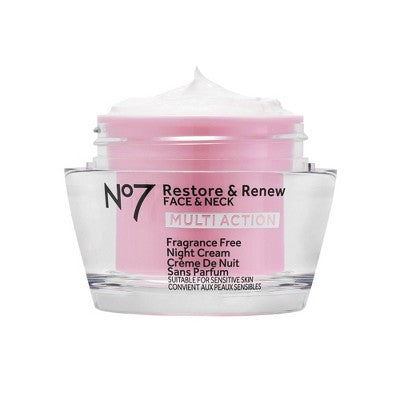 No7 Restore & Renew Face & Neck Multi Action Night Cream 1.69 fl oz - Imperfect Box