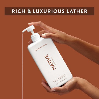 Native Sulfate Free Body Wash Coconut; Vanilla 36 fl oz - Imperfect Container
