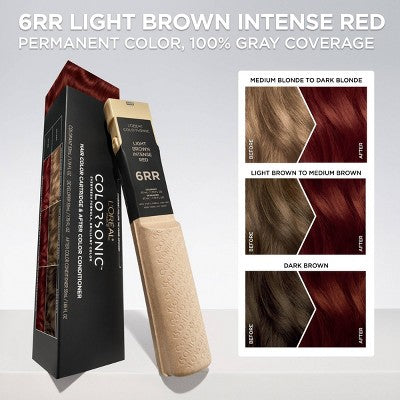 L'Oreal Paris Colorsonic Permanent Hair Color Cartridge Light Brown Intense Red 6RR - Imperfect Box