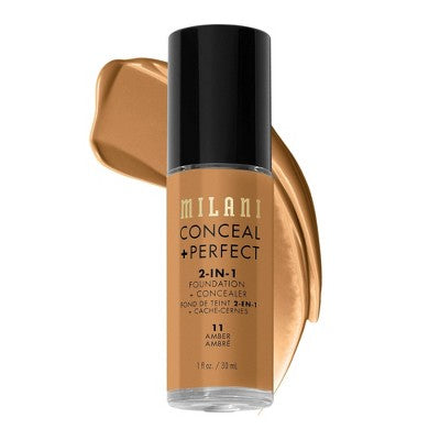 Milani Conceal + Perfect 2-in-1 Foundation + Concealer Amber 11  1 fl oz - Imperfect Container