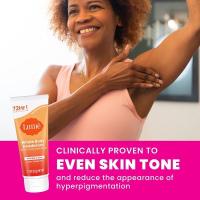 Lume Whole Body Women's Invisible Cream Tube Deodorant Clean Tangerine Scent 2.2oz - Imperfect Container