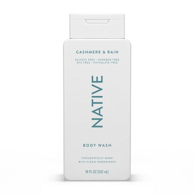 Native Body Wash for Women & Men Cashmere & Rain Sulfate Free 18 fl oz - New