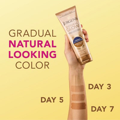 Jergens Glow Skin Firming Daily Moisturizer + Sunless Self Tanning Medium To Tan 7.5 fl oz - Imperfect Container