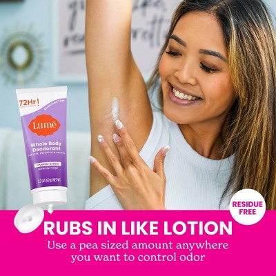 Lume Whole Body Women's Invisible Cream Tube Deodorant Lavender Sage Scent 2.2oz - New