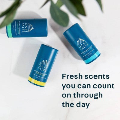 OARS + ALPS Mens Roll-On Natural Deodorant Fresh Ocean Splash Aluminum-Free 2.6oz - New