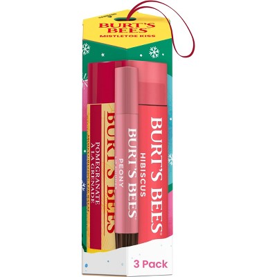 Burt's Bees Holiday Limited Edition Mistletoe Kiss Lip Balm Gift Set 3pc - New