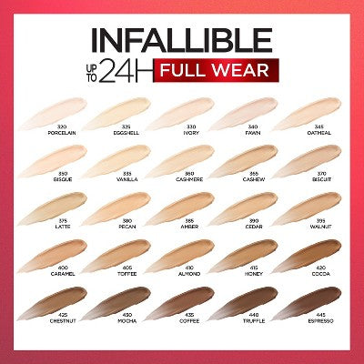 L'Oreal Paris Infallible Full Wear, Full Coverage, Waterproof Concealer 345 Oatmeal 0.33 fl oz - New