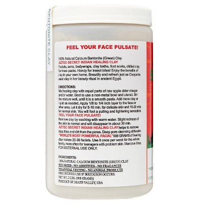 Aztec Secret Indian Healing Clay Deep Pore Cleansing Face & Body Mask Calcium Bentonite Clay 32oz - Imperfect Container