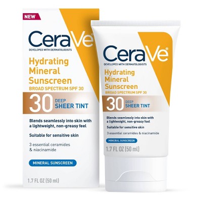 CeraVe Hydrating Mineral Tinted Face Lotion SPF 30 Deep EXP 12/2026 1.7 fl oz - Imperfect Box