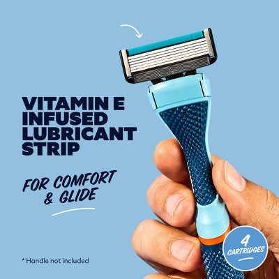 Dollar Shave Club 6-Blade Razor Refill Compatible with 4 and 6 Blade Handles 4ct Trial Size - Imperfect Box