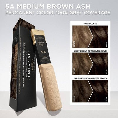 L'Oreal Paris Colorsonic Permanent Hair Color Cartridge  Medium Brown Ash 5A - Imperfect Box