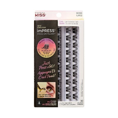 KISS Products imPRESS Press-On Self Adhesive Eyelashes Refill Curly 30ct - Imperfect Box