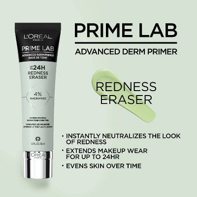 L'Oreal Paris Up to 24hr Lab Primer Redness Eraser 1 fl oz - Imperfect Container