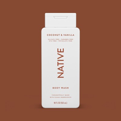 Native Body Wash Coconut Vanilla Sulfate Free 18 fl oz- Imperfect Container
