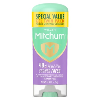 Mitchum Triple Odor Defense Gel Deodorant Shower Fresh  3.4oz/2pk - New