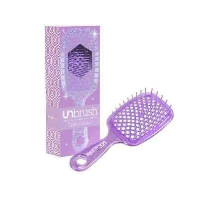 UNbrush Detangler Hair Brush Glitter Amethyst - Imperfect Box