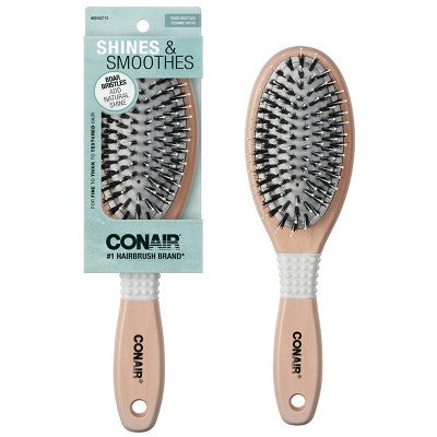 Conair Ceramic Wood Nylon & Boar Bristle Cushion Hair Brush - Imperfect Box