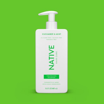 Native Vegan Cucumber & Mint Natural Volume Shampoo, Clean, Sulfate, Paraben and Silicone Free 16.5 fl oz - Imperfect Container