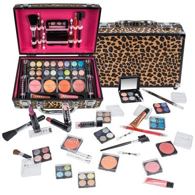 SHANY Makeup Train Case Aluminum Makeup Set Leopard - Imperfect Box
