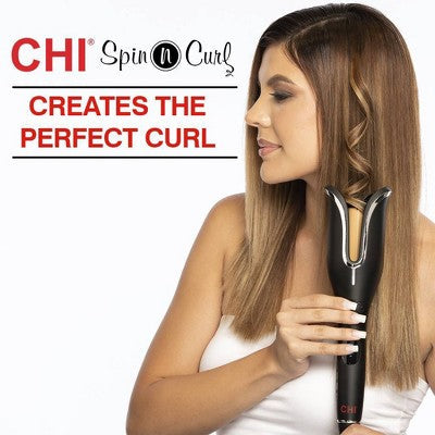 CHI Spin & Curl Ceramic Rotating Curler Onyx Black - Imperfect Box