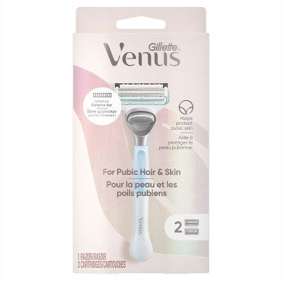 Venus for Pubic Hair & Skin Women's Razor + 2 Razor Blade Refills - Missing Box