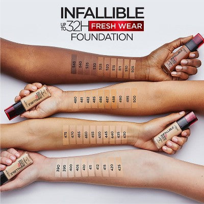 L'Oreal Paris Infallible 32HR Fresh Wear Foundation SPF 25 405 Porcelain 1 fl oz - New