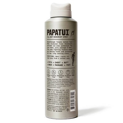 Papatui Men's  Long-Lasting Odor Protection Body Deodorant Spray Cedar Sport 5oz - Imperfect Container
