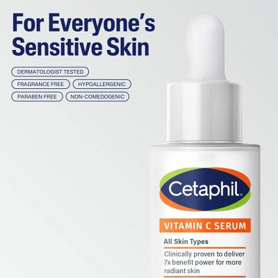 Cetaphil Brightening Vitamin C Face Serum 1fl oz - Imperfect Box