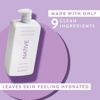 Native Body Wash Lilac & White Tea  36 fl oz - Imperfect Container