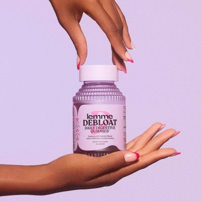 Lemme Debloat Pre + Probiotic Gummies Bloat Support & Digestion Blackberry Flavor 60ct - New