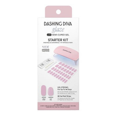 Dashing Diva Glaze Semi-Cured Gel Nail Polish Strips Starter Kit Powder Pink 32ct - New - Osadia Concept Store