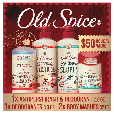 Old Spice Deodorant and Body Wash Holiday Far Far Away Gift Set 4pc - New