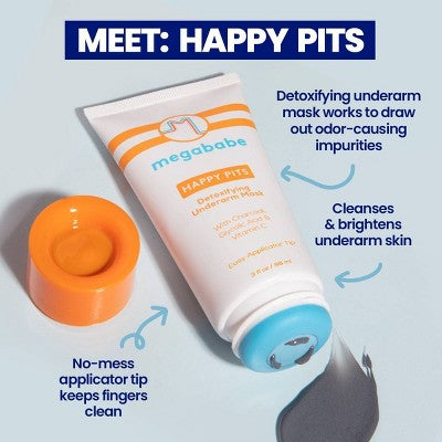 Megababe Happy Pits Detoxifying Underarm Mask 3 fl oz - New